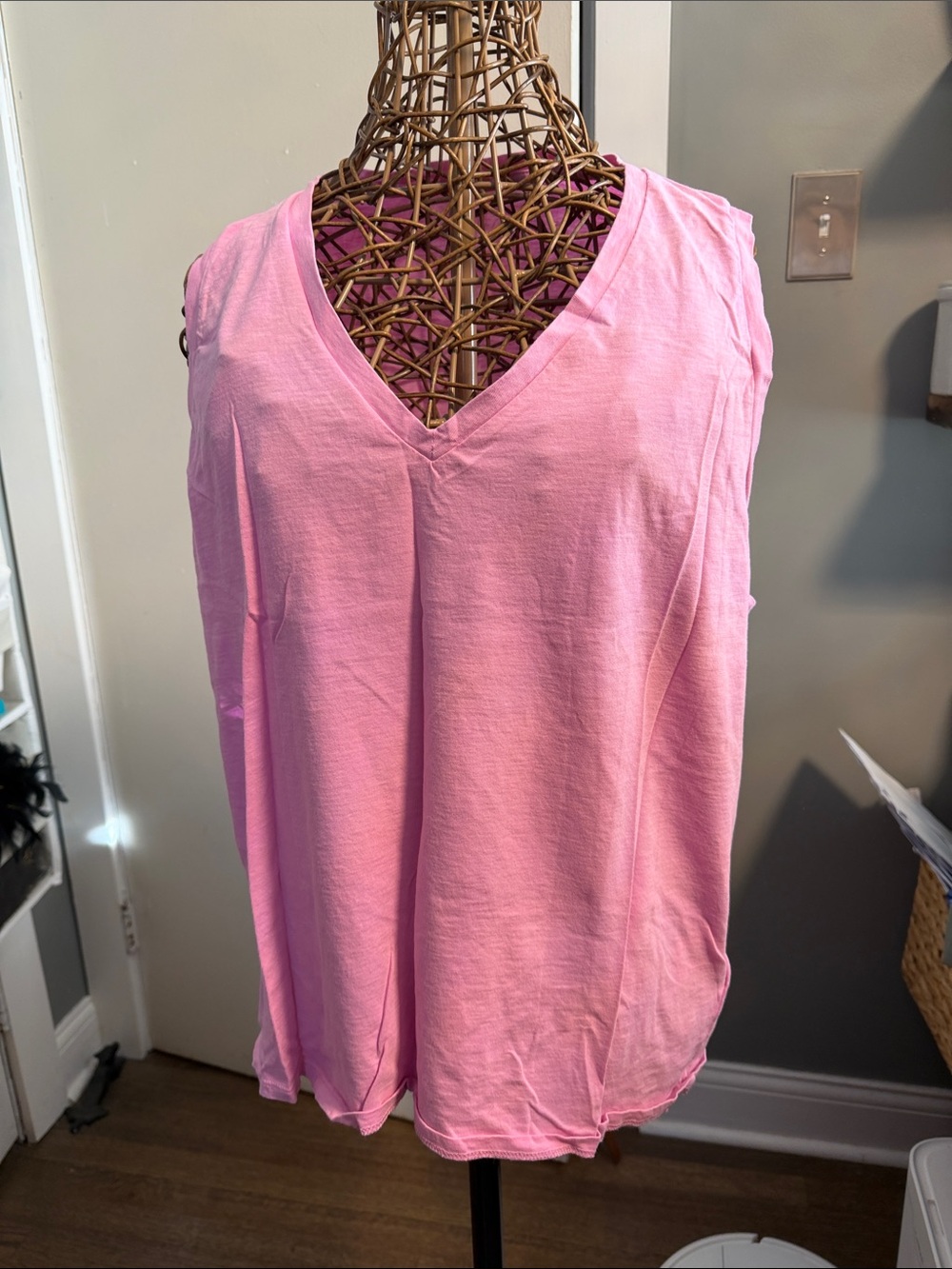 J. Crew Pink V-Neck Sleeveless Tank Top